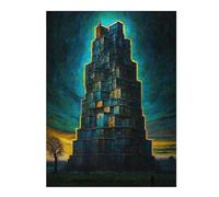 52x38cm/1000pcs Puzzles pour Adolescents Tower of Infinite Stories Casse-têtes pour Adolescents - Jeu De Réflexion - Cadeau d'anniversaire - Activités Amusantes À La Maison 52x38cm/1000pcs