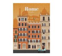52x38cm/1000pcs Puzzles pour Adolescents Travel to Rome Casse-têtes pour Adolescents - Jeu De Réflexion - Cadeau d'anniversaire - Activités Amusantes À La Maison 52x38cm/1000pcs