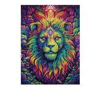52x38cm/1000pcs Puzzles pour Adolescents Trippy Lion Puzzle Mural, Jouet, Décoration, Défi Difficile, Cadeau Anti-Stress 52x38cm/1000pcs