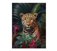 52x38cm/1000pcs Puzzles pour Adolescents Tropical Leopard Puzzle pour Adultes - Jeu De Réflexion - Anti-Stress - Stimule Le Cerveau