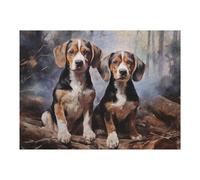 52x38cm/1000pcs Puzzles pour Adolescents Two Beagle Puzzles pour Adultes - Jouets Anti-Stress - Décoration Parfaite - Activités Ludiques À La Maison 52x38cm/1000pcs