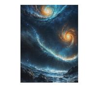 52x38cm/1000pcs Puzzles pour Adolescents Two Galaxies Collide Puzzle pour Adultes, Jeu De Réflexion, Cadeau pour Femmes, Défi Éducatif 52x38cm/1000pcs