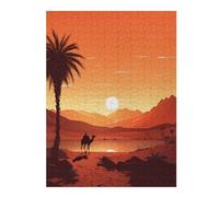 52x38cm/1000pcs Puzzles pour Adolescents Vast Desert at Sunset Puzzle Anti-Stress - Décoration Idéale pour Un Anniversaire Ou Noël 52x38cm/1000pcs