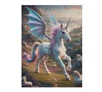 52x38cm/1000pcs Puzzles pour Adolescents Winged Pegasus Unicorn Fantasy Puzzles pour Adultes - Jeu Manuel - Assemblage De Motifs - Cadeaux d'anniversaire Uniques 52x38cm/1000pcs