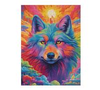 52x38cm/1000pcs Puzzles pour Adolescents Wolf Art Series Style 14 Puzzle pour Adultes - Jeu Familial - Niveau De Difficulté Élevé - Cadeaux De Noël Et d'anniversaire 52x38cm/1000pcs