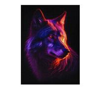 52x38cm/1000pcs Puzzles pour Adolescents Wolf Dark Neon Colors Puzzle pour Adultes - Jeu De Réflexion - Anti-Stress - Stimule Le Cerveau