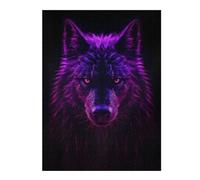 52x38cm/1000pcs Puzzles pour Adolescents Wolf Magenta Neon Puzzle pour Adultes - Jeu Manuel - Décoration Parfaite - Difficile Et Stimulant 52x38cm/1000pcs