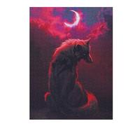 52x38cm/1000pcs Puzzles pour Adolescents Wolf Under The Blood Moon Puzzle Mural, Jouet, Décoration, Défi Difficile, Cadeau Anti-Stress 52x38cm/1000pcs