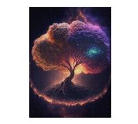 52x38cm/1000pcs Puzzles pour Adolescents Yggdrasil The Tree of Life Puzzles Jeux Amusants Découpe De Précision Cadeaux Uniques pour Anniversaire Et Noël 52x38cm/1000pcs