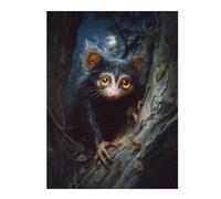 52x38cm/1000pcs Puzzles pour Adultes Aye-Aye Lemur in The Night Forest Puzzles pour Adolescents Jouets À Faire Soi-même Découpe De Précision Interaction Parent-Enfant 52x38cm/1000pcs