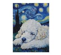52x38cm/1000pcs Puzzles pour Adultes - Cadeaux White Poodle Puppy Sleeping Puzzle pour Adultes - Jeu Manuel - Décoration Murale - Cadeaux pour Amis Et Famille 52x38cm/1000pcs