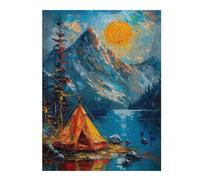 52x38cm/1000pcs Puzzles pour Adultes Camping Mountains Puzzles pour Adolescents Jeu Familial Course De Vitesse Manuelle Cadeaux Uniques pour Anniversaire Et Noël 52x38cm/1000pcs
