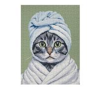 52x38cm/1000pcs Puzzles pour Adultes Cat Bathroom Poster Puzzles pour Adultes, Jouet, Décoration Murale, Interaction Parent-Enfant 52x38cm/1000pcs