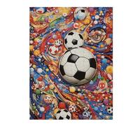 52x38cm/1000pcs Puzzles pour Adultes Colorful Soccer Ball Artwork Puzzles pour Adolescents Jeu Manuel Améliore La Mémoire Cadeaux Uniques pour Anniversaire Et Noël 52x38cm/1000pcs