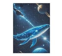 52x38cm/1000pcs Puzzles pour Adultes Cosmic Whale Starry Space Puzzles pour Adolescents Jeux Relaxants Décoration Murale Cadeaux Uniques pour Anniversaire Et Noël 52x38cm/1000pcs