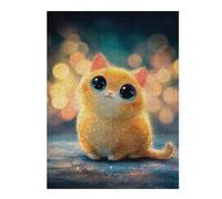 52x38cm/1000pcs Puzzles pour Adultes Cute Orange Kitten with Big Eyes Puzzles pour Adultes Jeu De Réflexion Course De Vitesse Manuelle Défi Éducatif 52x38cm/1000pcs