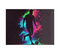 52x38cm/1000pcs Puzzles pour Adultes Dynamic Soccer Player Silhouette Artwork Puzzle pour Adultes, Jouet, Décoration Murale, Analyse Et Logique, Activités Ludiques À La Maison 52x38cm/1000pcs