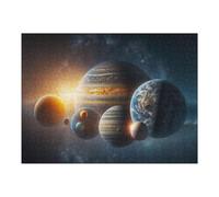 52x38cm/1000pcs Puzzles pour Adultes Exploring The Wonders of Our Solar System Puzzles pour Adolescents Jeu Manuel Améliore La Mémoire Cadeaux Uniques pour Anniversaire Et Noël 52x38cm/1000pcs