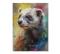 52x38cm/1000pcs Puzzles pour Adultes Ferret Painting Jeux De Puzzle Relaxants Analyse Et Logique Cadeaux Uniques pour Un Anniversaire Et Noël 52x38cm/1000pcs