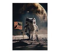 52x38cm/1000pcs Puzzles pour Adultes First Moon Landing Puzzle pour Adultes Jeu Manuel Une Œuvre d'art Cadeaux Uniques pour Anniversaire Et Noël 52x38cm/1000pcs
