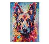 52x38cm/1000pcs Puzzles pour Adultes German Shepherd Colorful Jeux De Puzzle Relaxants Analyse Et Logique Cadeaux Uniques pour Un Anniversaire Et Noël 52x38cm/1000pcs