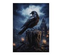 52x38cm/1000pcs Puzzles pour Adultes Gothic Raven Jeux De Puzzle Relaxants Analyse Et Logique Cadeaux Uniques pour Un Anniversaire Et Noël 52x38cm/1000pcs