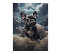 52x38cm/1000pcs Puzzles pour Adultes Heavenly Pup in Clouds Puzzles pour Adolescents Jeu Manuel Améliore La Mémoire Cadeaux Uniques pour Anniversaire Et Noël 52x38cm/1000pcs