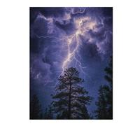 52x38cm/1000pcs Puzzles pour Adultes Lightning Strikes Through Trees Puzzles pour Adolescents Jeux Relaxants Décoration Murale Cadeaux Uniques pour Anniversaire Et Noël 52x38cm/1000pcs