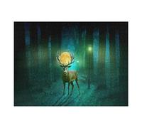 52x38cm/1000pcs Puzzles pour Adultes Magical Forest Moonlit Deer Puzzles pour Adolescents Jeux Relaxants Anti-Stress Interaction Parent-Enfant 52x38cm/1000pcs