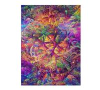 52x38cm/1000pcs Puzzles pour Adultes Neon Jungle Vibrance Puzzle - Jeu Manuel - Décoration Murale - Cadeaux Uniques pour Anniversaire Et Noël 52x38cm/1000pcs