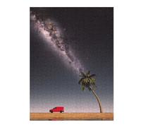 52x38cm/1000pcs Puzzles pour Adultes Red Car Tree and Milky Way Puzzles pour Adolescents Jeux Relaxants Anti-Stress Difficiles Et Stimulants 52x38cm/1000pcs