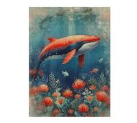 52x38cm/1000pcs Puzzles pour Adultes Red Whale Underwater Casse-têtes pour Adultes, Jeu De Réflexion, Découpe De Précision, Difficile Et Stimulant 52x38cm/1000pcs