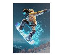 52x38cm/1000pcs Puzzles pour Adultes Snowboarder in Action -7 Puzzles pour Adolescents Jeux Relaxants Anti-Stress Interaction Parent-Enfant 52x38cm/1000pcs