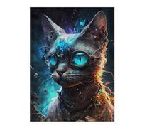 52x38cm/1000pcs Puzzles pour Adultes Steampunk Cat Portrait-1 Jeux De Puzzle Relaxants Course De Vitesse Manuelle Cadeaux Uniques pour Anniversaire Et Noël 52x38cm/1000pcs