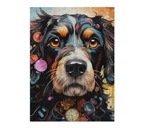 52x38cm/1000pcs Puzzles pour Adultes Steampunk Dog Portrait Puzzles pour Adolescents Jeu Manuel Améliore La Mémoire Cadeaux Uniques pour Anniversaire Et Noël 52x38cm/1000pcs