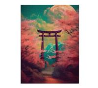 52x38cm/1000pcs Puzzles pour Adultes Torii Gate and Spring Puzzles pour Adolescents Jeu Familial Course De Vitesse Manuelle Cadeaux Uniques pour Anniversaire Et Noël 52x38cm/1000pcs