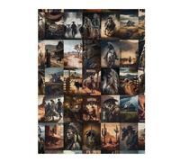 52x38cm/1000pcs Puzzles pour Adultes Western Cowboy Dreamscape Puzzle - Jeu Manuel - Décoration Murale - Cadeaux Uniques pour Anniversaire Et Noël 52x38cm/1000pcs