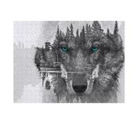 52x38cm/1000pcs Puzzles pour Adultes Wolf Reflection Nature's Artistry Puzzles pour Adolescents Jeux Relaxants Anti-Stress Difficiles Et Stimulants 52x38cm/1000pcs