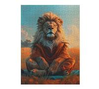 52x38cm/1000pcs Puzzles pour Adultes Zen Lion Meditation Puzzle pour Adultes Jeu Manuel Une Œuvre d'art Cadeaux Uniques pour Anniversaire Et Noël 52x38cm/1000pcs