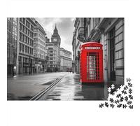 52x38cm/1000pcs Scène de Rue londonienne Puzzle Jouet en Bois Cadeau Unique Décoration Intérieure Style d'architecture Urbaine Jeu Éducatif Challenge Toy