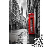 52x38cm/1000pcs Scène de Rue londonienne Puzzle Jouet en Bois Cadeau Unique Décoration Intérieure Style Architectural Urbain Jeu ÉduChatif Challenge Toy