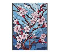 52x38cm/1000pcsPuzzles pour Adolescents Cherry Blossom Glass Puzzle pour Adultes, Jeu De Réflexion, Cadeau pour Femmes, Défi Éducatif 52x38cm/1000pcs