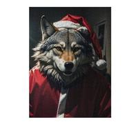 52x38cm/1000pcsPuzzles pour Adolescents Wolf Santa Funny Puzzle pour Adultes - Jeu De Réflexion - Anti-Stress - Stimule Le Cerveau