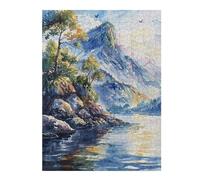 52x38cm/1000pcsPuzzles pour Adultes Majestic Mountain Lake Jeux De Puzzle Relaxants Analyse Et Logique Cadeaux Uniques pour Un Anniversaire Et Noël 52x38cm/1000pcs