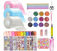 53 Pièces Nano Tape Kit,Nano Tape Bubble Kit pour 3 Ruban (5cm x 3m) + 50 Paquets De Matériel De Luxe,Cadeau Anniversaire pour Enfants Filles Garçons (Rose+Bleu+Blanc)