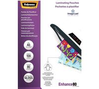 Fellowes laminating pouches enhance 80 micron - pack de 100 - brillant
