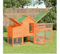 53065& Poulailler marron 186,5x58,5x113 cm - 5 à 6 poules/Canards - Aspect Bois massif de pin