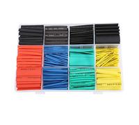 530PCS Gaines thermorétractables Ratio 2:1 8 tailles 5 couleurs Protection d'isolation Ignifuge Kit tube thermorétractable Avec boîte rangement (Noir, rouge, jaune, bleu et vert), Tube chauffage