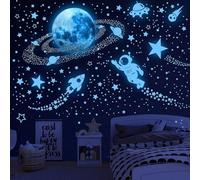 531 Pièces Autocollants Planètes Phosphorescentes Etoiles Phosphorescentes Plafond Solaire Astronaute Galaxie Fluorescente Lumineuse Stickers Muraux Décoration pour Bébé Enfants Fille Garcon Chambres