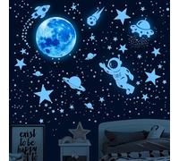 531 Pièces Etoiles Phosphorescentes Plafond Etoile Fluorescente Chambre Enfant Stickers Muraux Enfants Fluorescente Autocollants Lune Etoiles Astronaute Planètes Stickers pour Decoration Chambre